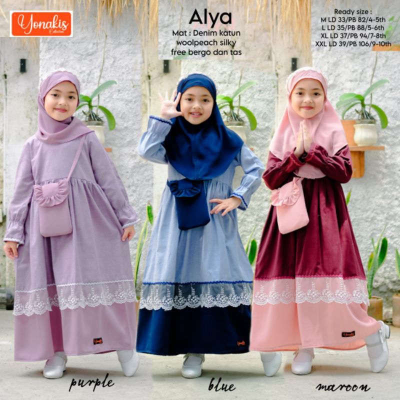 EMJE- GAMIS ANAK BY YONAKIS ORIGINAL / set gamis anak /gamis yonakis