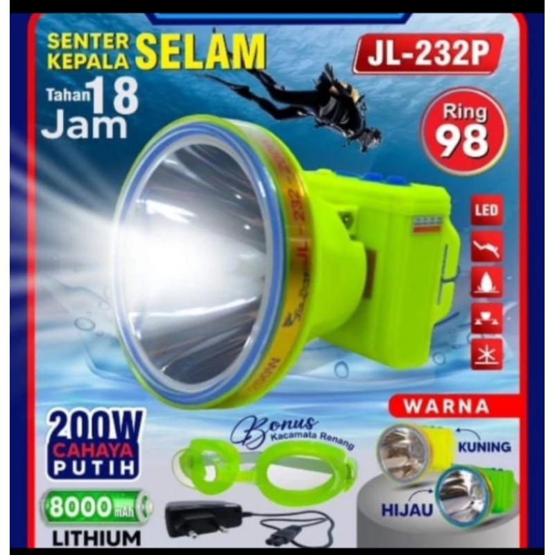 Senter Kepala Selam 200 Watt Jinlong JL 232P