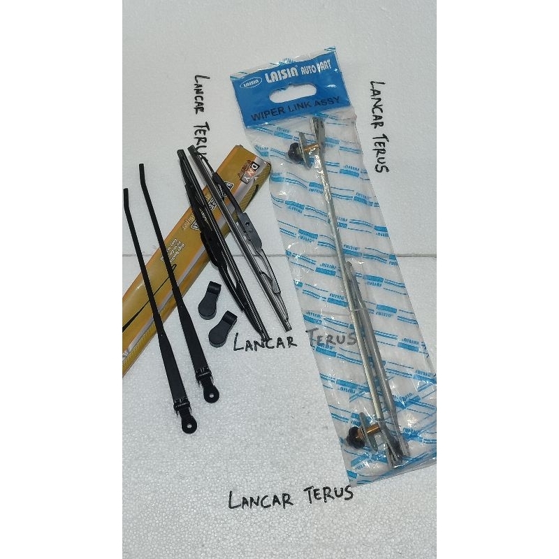 wiper link + gagang wiper + karet wiper set Kijang Kotak satu set