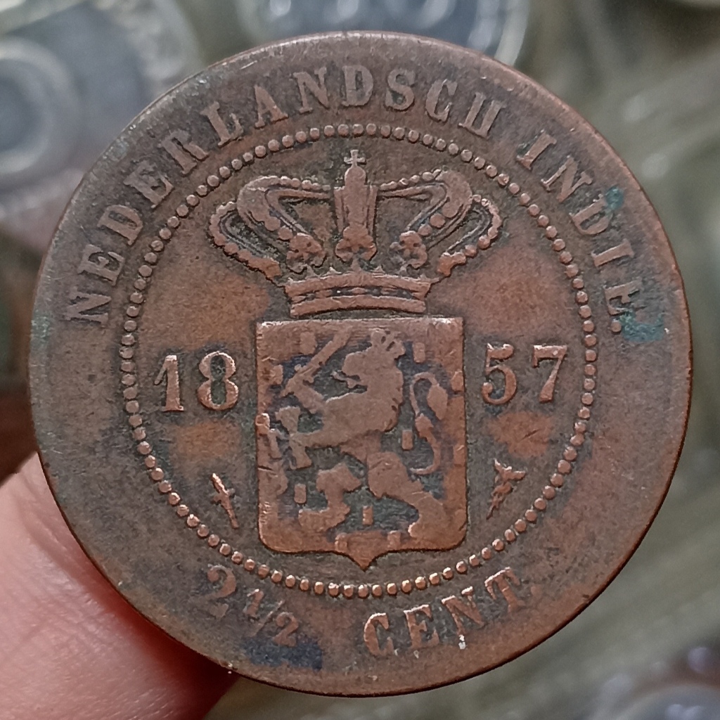 Koin Kuno Indonesia / Nederlandsch Indie 2 1/2 Cent Tahun 1857
