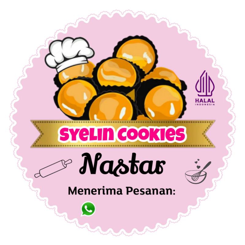 STICKER KUE LEBARAN KUE NASTAR TOPLES SNACK CEMILAN CUSTOM FREE DESIGN