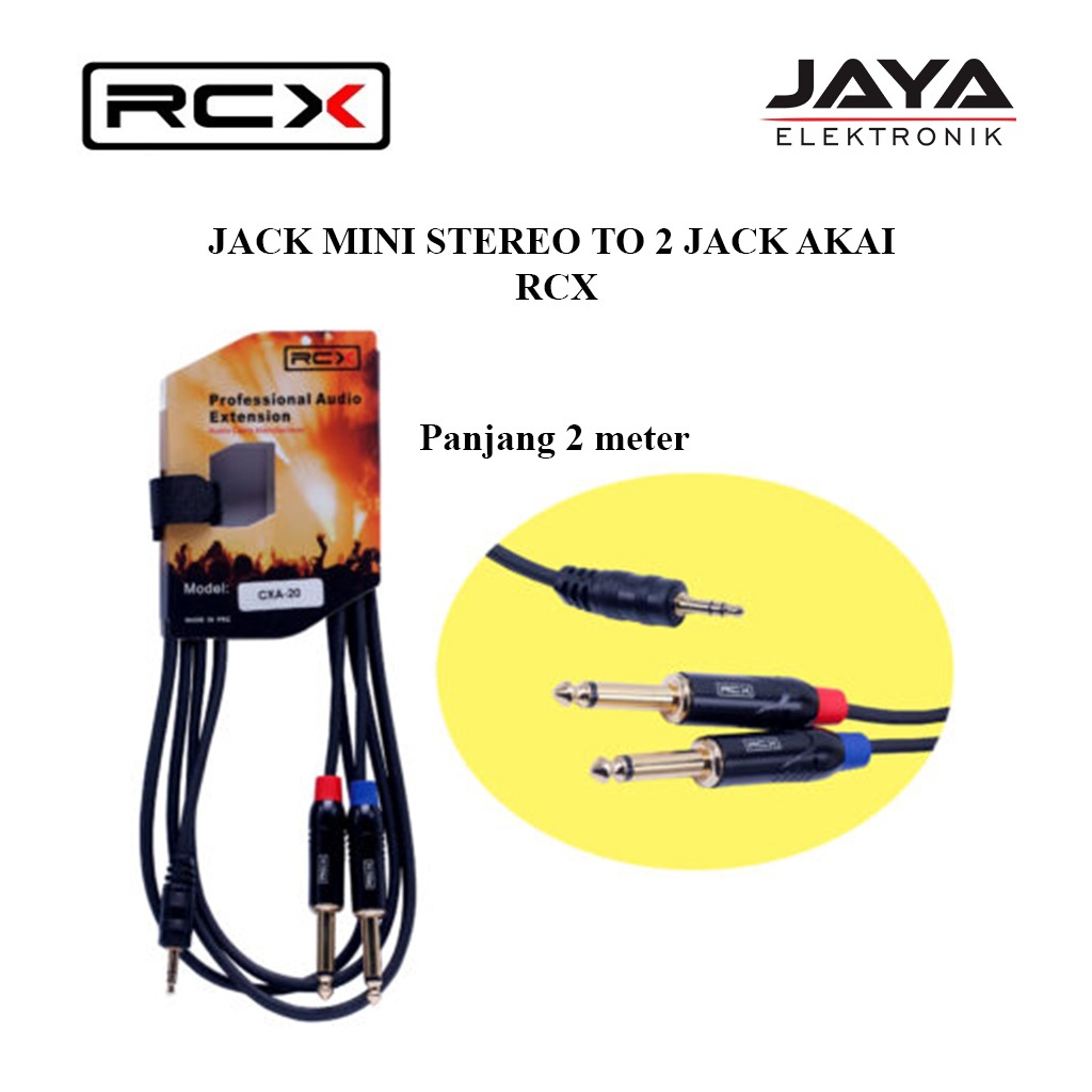 Kabel Jack mini Stereo to Jack akai RCX ORIGINAL  Kabel Jack 3,5 mm Mini Stereo to 2 Jack akai Toa R