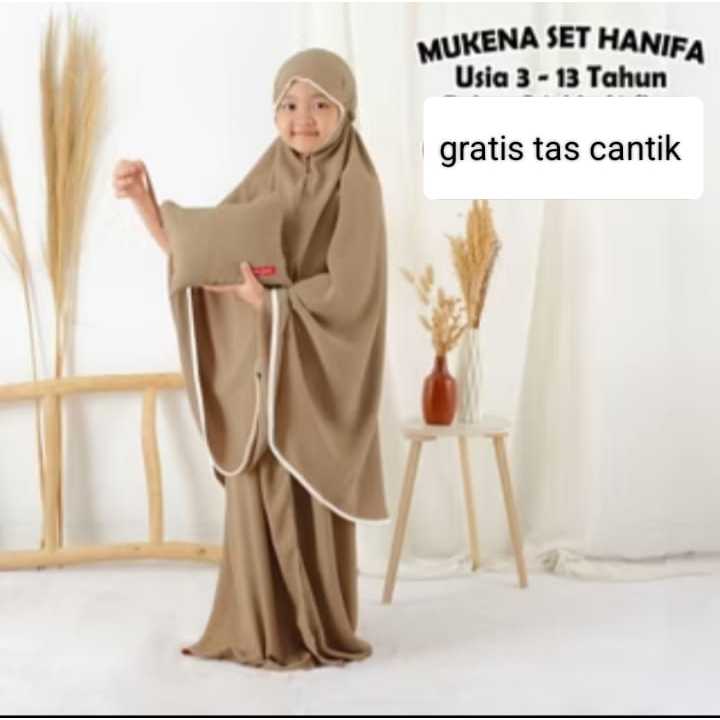 mukena anak tanggung motif polos mukenah anak anak tk -sd usia 4-13 tahun