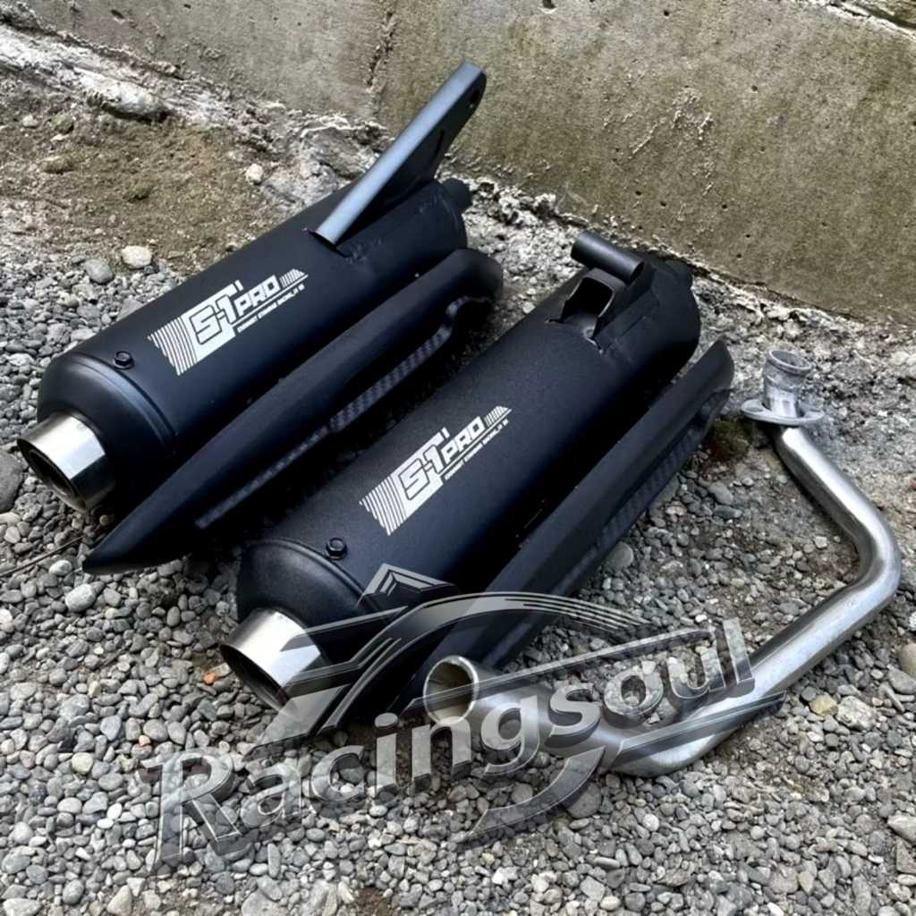 Knalpot Standar Racing Ngebas Adem Untuk Beat Fi/Vario 150new/old/Beat New/Beat karbu/Mio m3/sporty