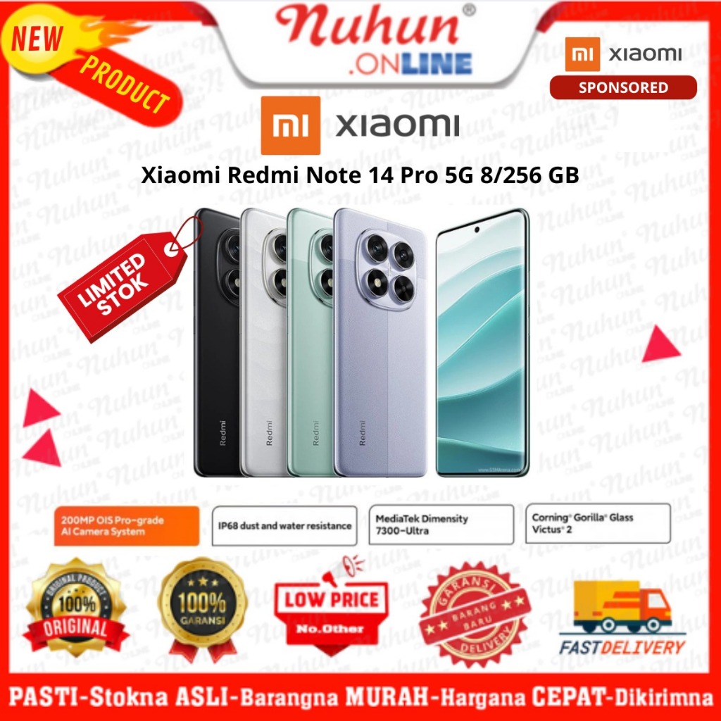 Xiaomi Redmi Note 14 Pro 5G 8/256 GB | IP68 | MediaTek Dimensity 7300 Ultra | Corning Gorilla Glass
