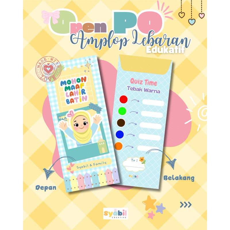 

Amplop Lebaran edukatif custom nama uang tanpa dilipat