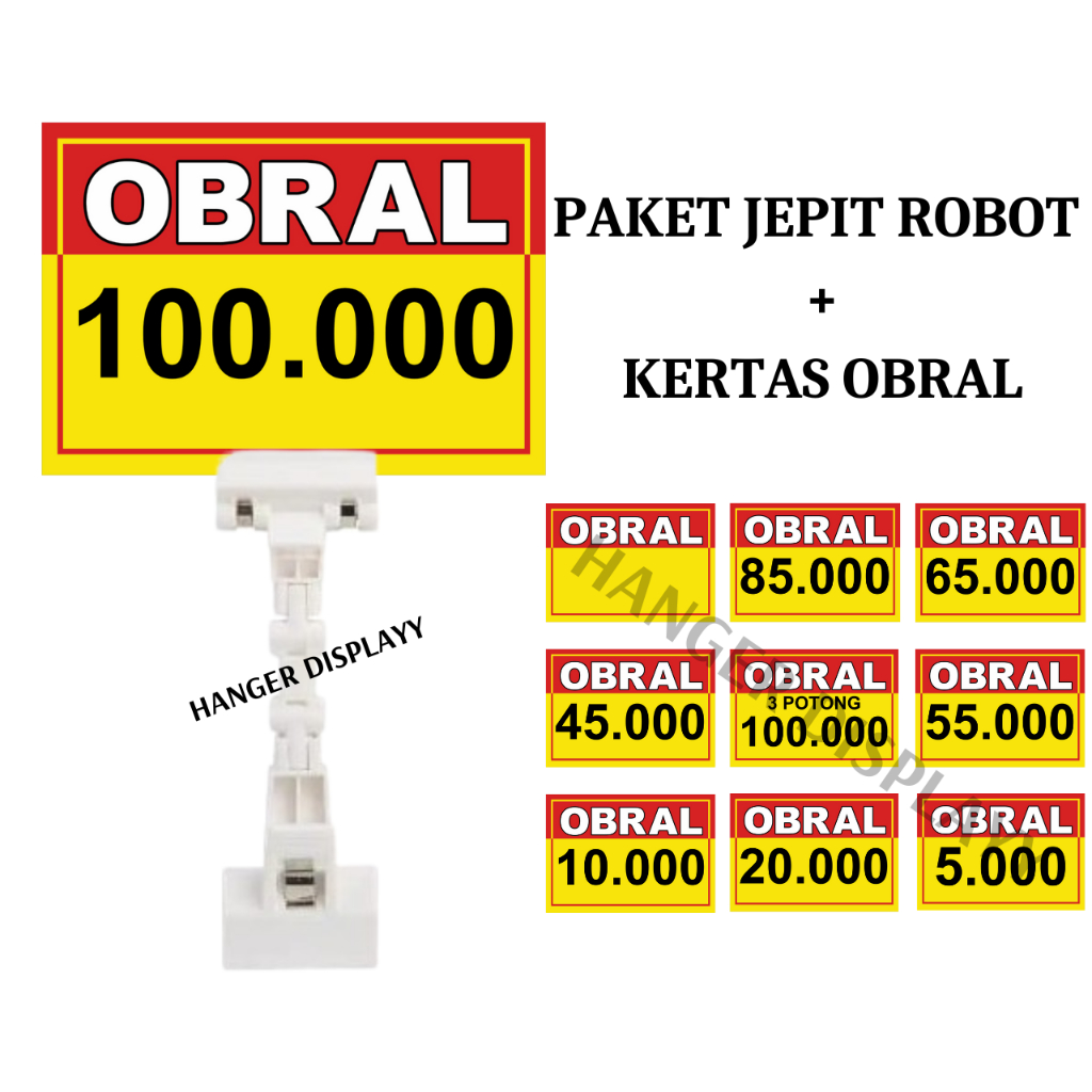 

Jepitan Harga Price Tag Robot Tekuk + Kertas Tulisan Harga Bandrol | Paket Jualan