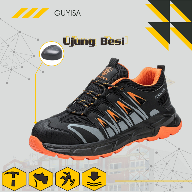 Tuledun Sepatu Sneakers Safety Sport Persian Red | Sepatu Safety Sport | Sepatu Kerja | Sepatu Pabri