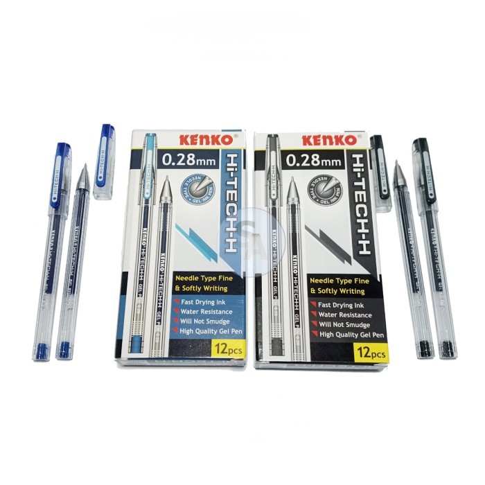 

BOLPEN / BALLPOINT / PULPEN / BOLPOINT KENKO HI-TECH 0.28 MM KENKO BOLPEN TINTA HITAM BIRU 1 PAK 12 PCS