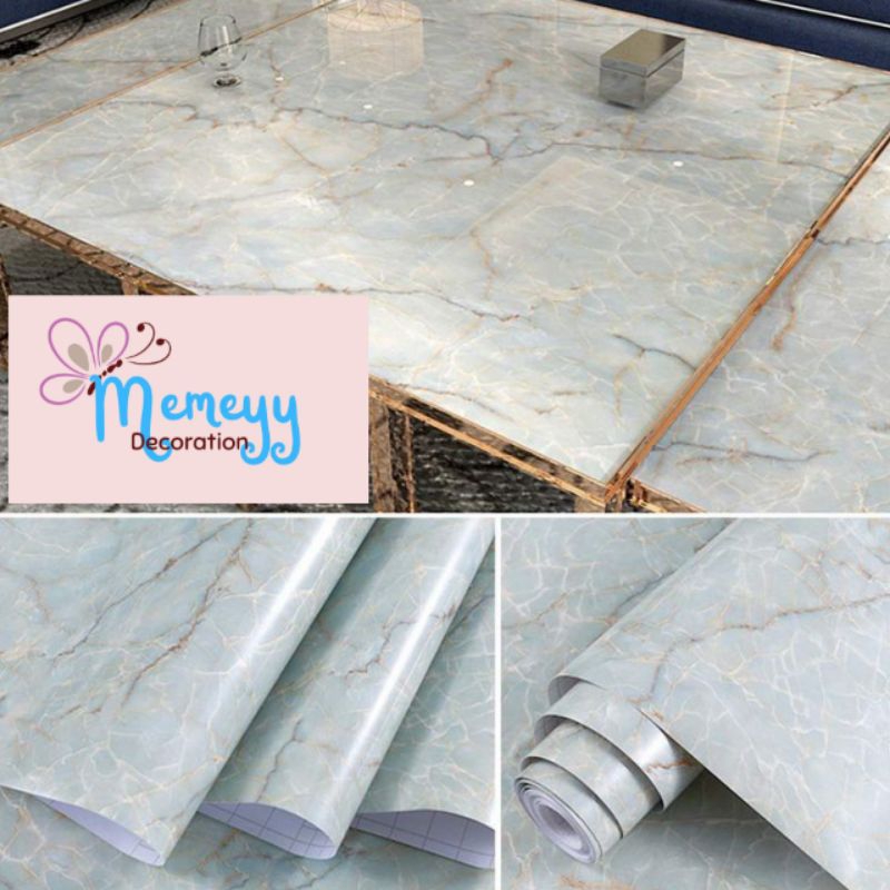 walpaper Dinding Marmer Furniture Dapur Waterproof Anti Noda dan Panas Motif Marmer Marble Serat Kay