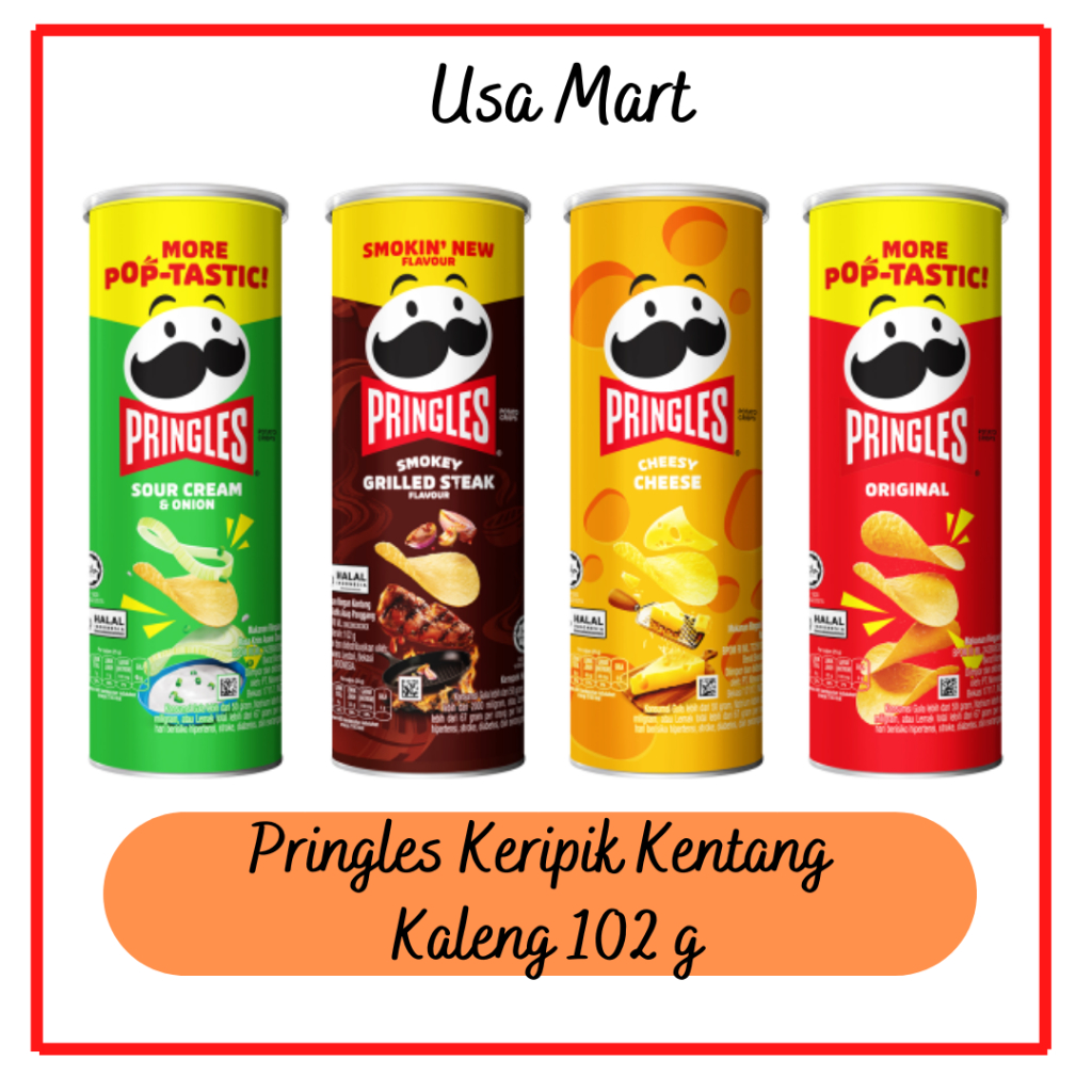 

Pringles Keripik Kentang Rasa Original / Keju / Sour Cream & Onion Halal MUI - 107gr