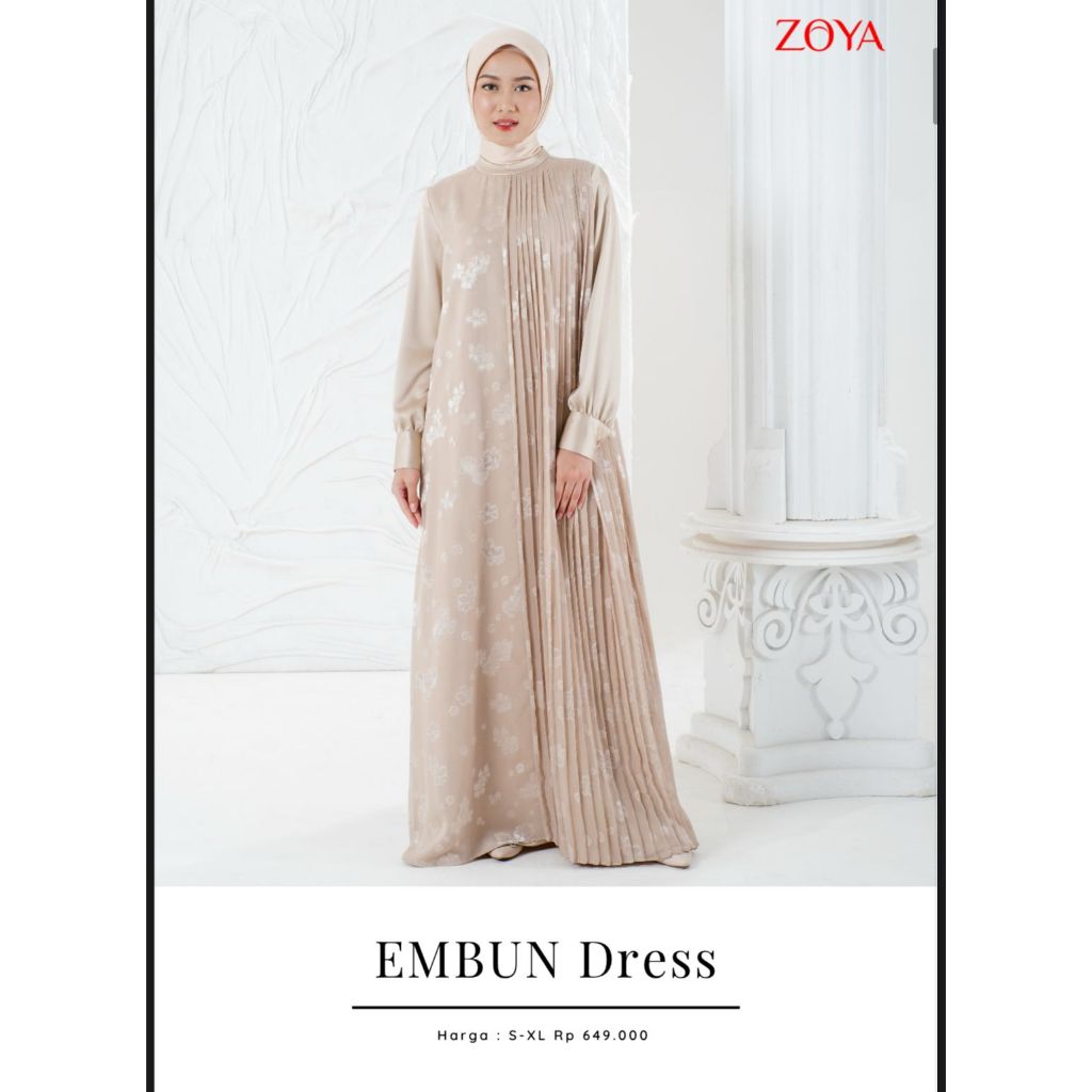 GAMIS MUSLIM WANITA - EMBUN DRESS - DRESS ZOYA - KOLEKSI LEBARAN 2025