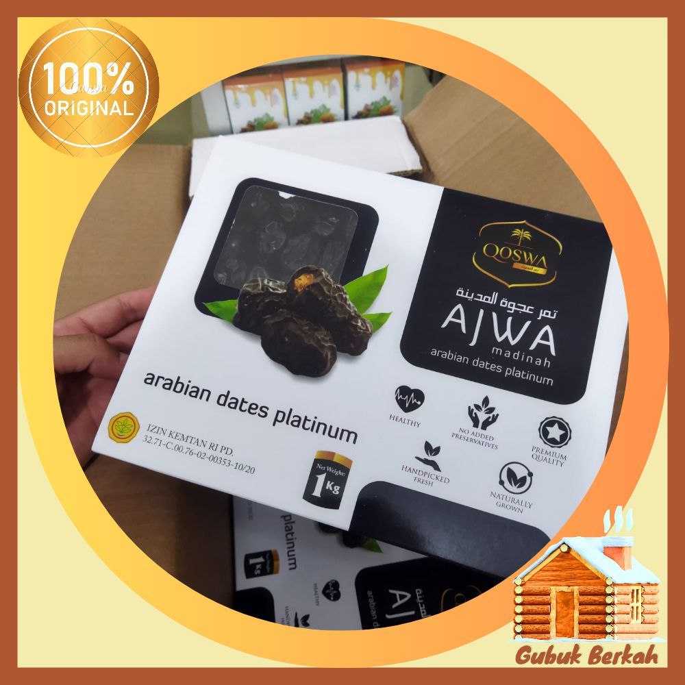 

Kurma Ajwa QOSWA 1 KG Premium Al Madinah Asli Kurma Nabi Organic Korma Ajwa Jumbo Original