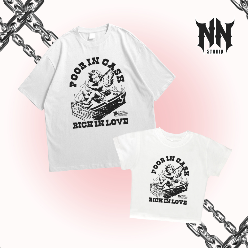 Kaos Couple Baju Couple Pasangan Kaos Oversize Croptop Couple Tee - Richlove hkl