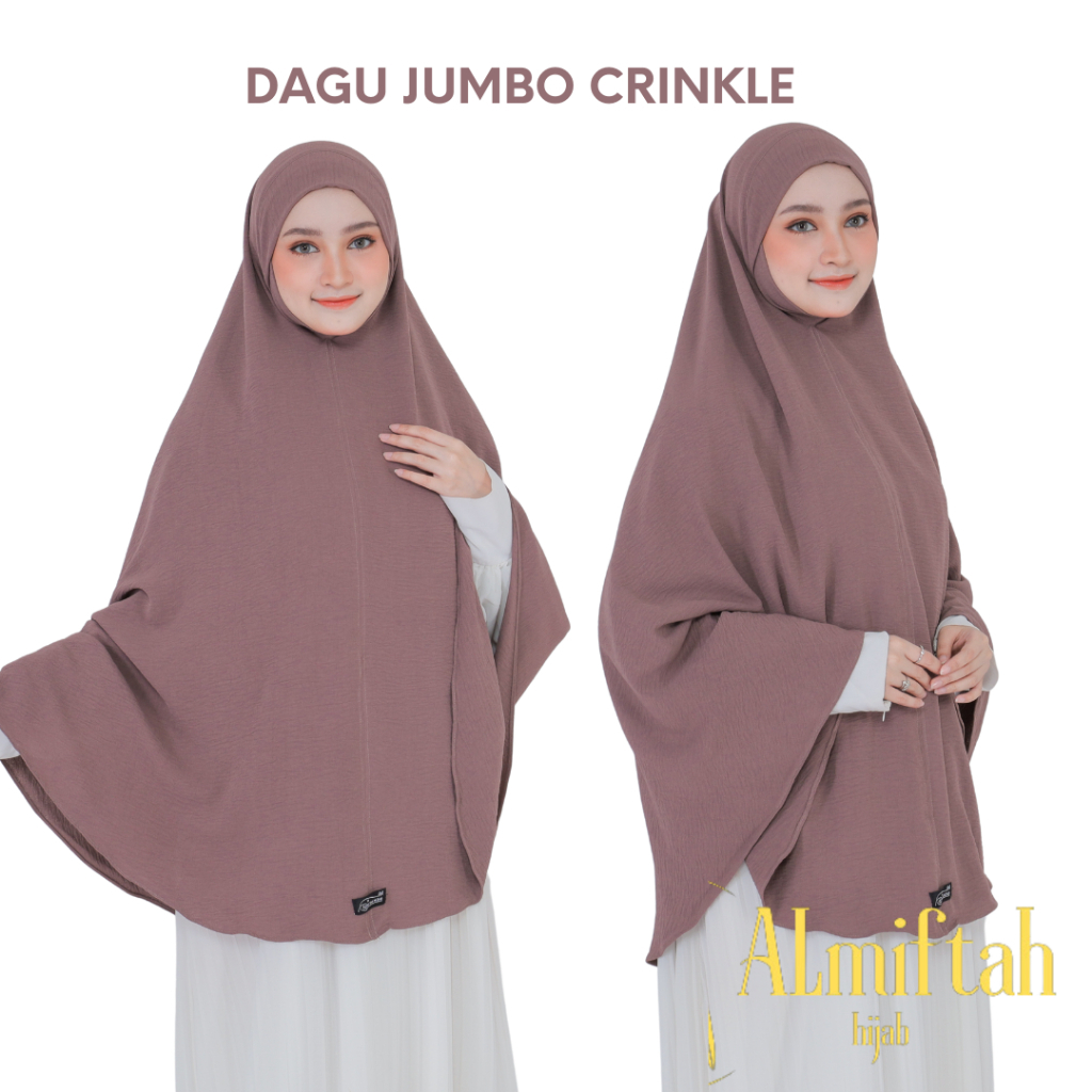 almiftah-HIJAB DAGU MALAY CRINKLE JUMBO/JILBAB BERGO MALAY KHIMAR DAGU CRINKLE 2XL