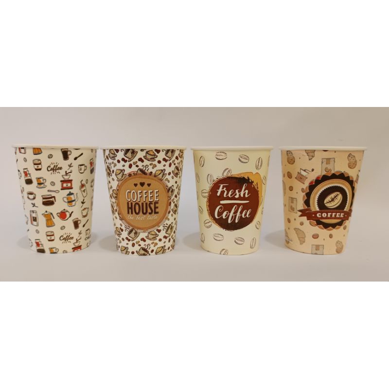 Paper cup kopi panas 8oz motif