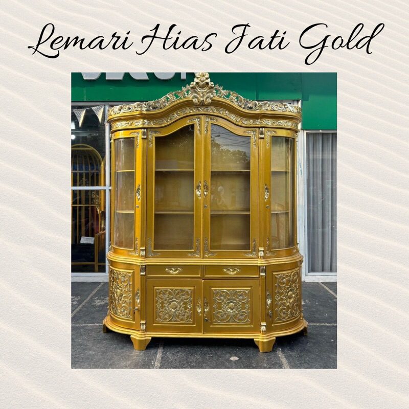 Lemari Hias Jati Gold / Lemari Hias Mewah