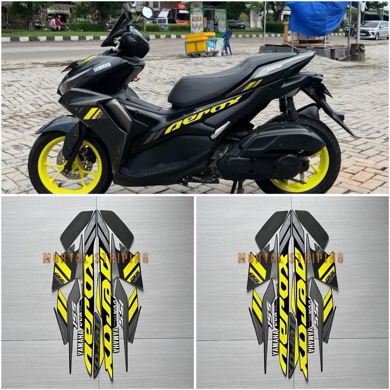 STIKER STRIPING MOTOR AEROX 155 VVA 2021 KUNING