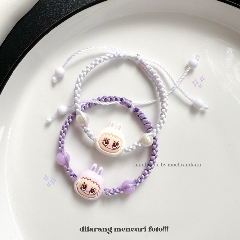 Gelang Rajut Karakter Labubu / Gelang Anak Labubu Viral / Gelang Manik Anak