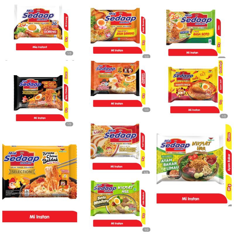 

MIE SEDAAP ALL VARIAN
