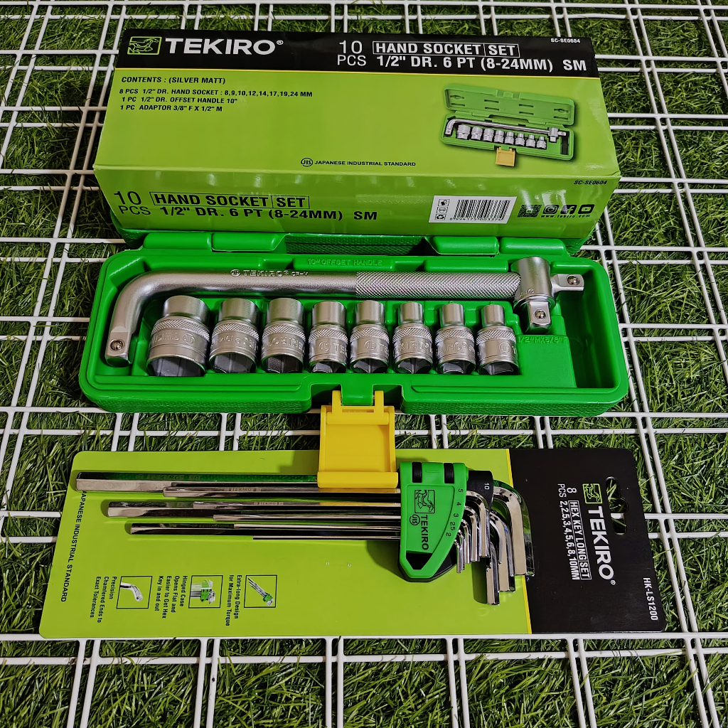 Tekiro Paket 2 Pcs / Kunci Shock Sok Set 10 Pcs 8 - 24mm + Tekiro Kunci L Panjang MM Set 8pc Panjang
