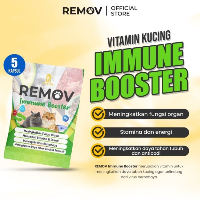 MULTIVITAMIN KUCING IMMUNE BOOSTER REMOV 5 KAPSUL