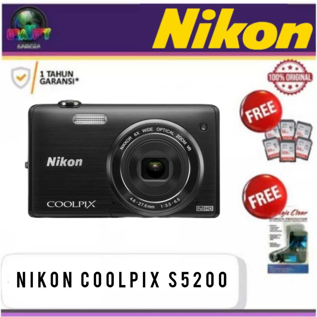 CAMERA NIKON COOLPIX S5200 WIFI / CAMERA DIGITAL COOLPIX S5200 / NIKON S5200 WIFI