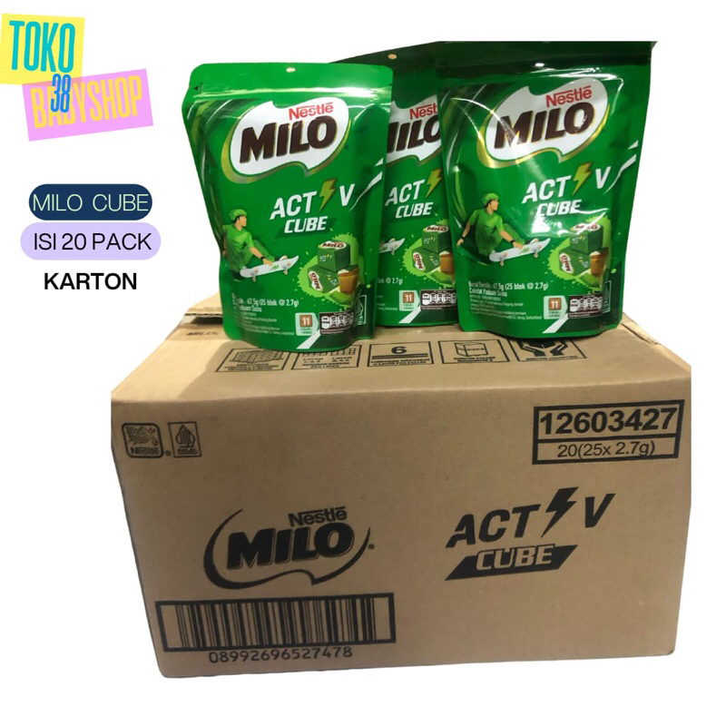 

KARTON MILO ACTIV CUBE COKELAT ISI @20 pouch (25X2.7gr)