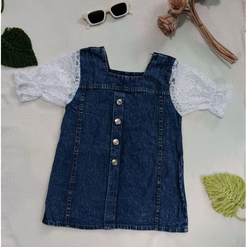 Dress Denim Anak lengan pendek