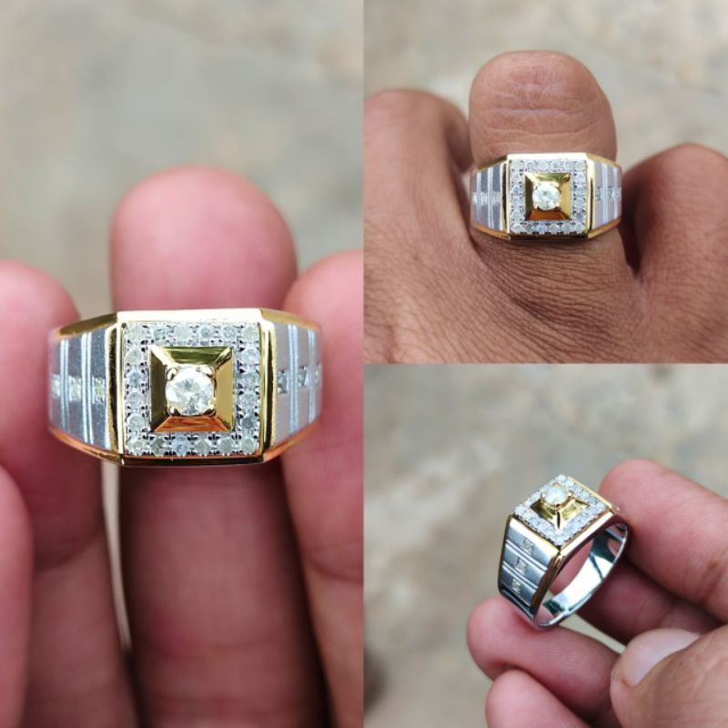 cincin pria mata natural berlian