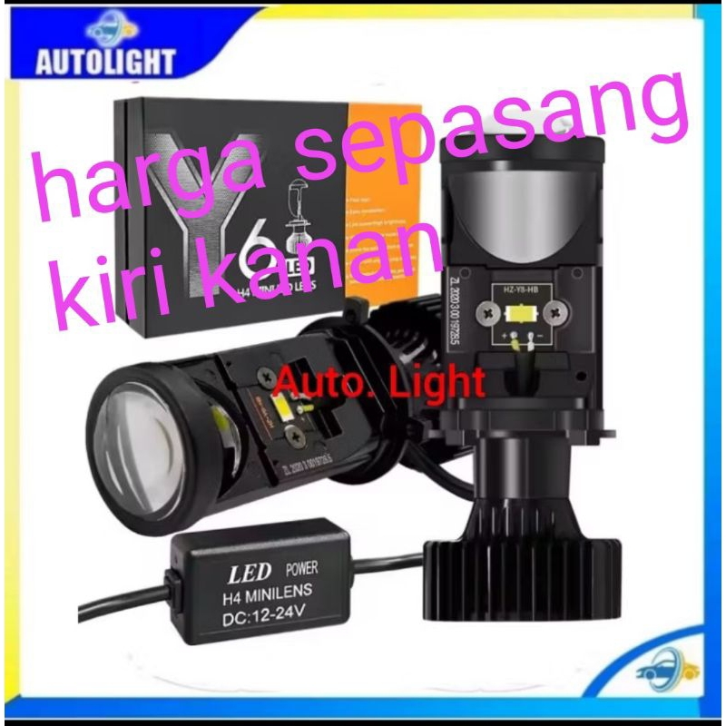 led mini projector Y6D h4 led mobil motor projector super terang  fokus