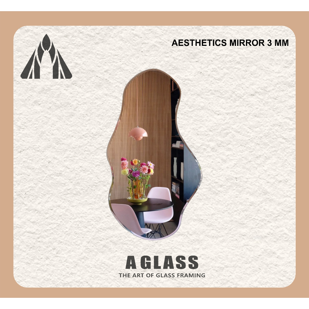 Kaca Cermin Aesthetic // Cermin Unik // Kaca Cermin Hiasan // Cermin Dinding // Hiasan Dinding // Ce