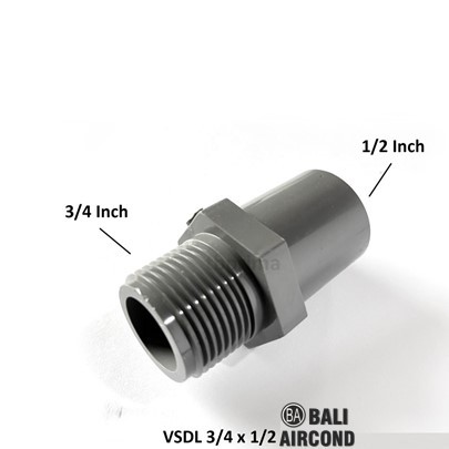 Shok Sok drat luar 3/4 ke 1/2 Fitting Pipa Pvc Drat 3/4" Soket Sok 1/2" SDL 3/4 x 1/2 inch