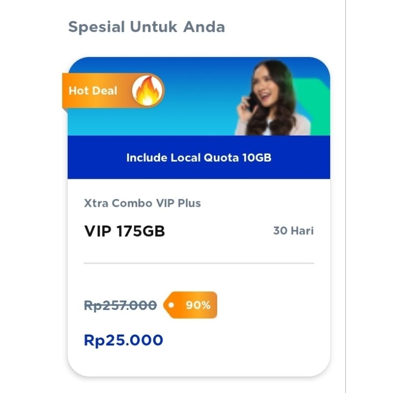 KARTU XL XCP VIP 75GB-175GB DISC 90% TIAP BULAN - NOMOR CANTIK