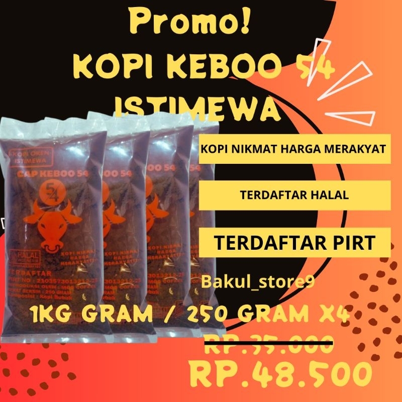 

KOPI CAP 54 MERAH 1KG NIKMAT HARGA MERAKYAT COCOK UNTUK PENGUSAHA WARKOP MODAL KECIL