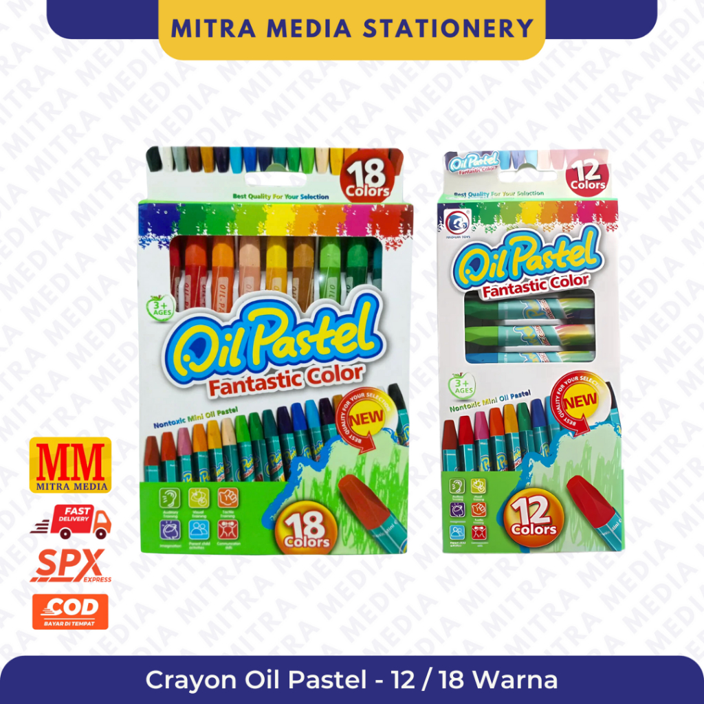 

Crayon SET / Oil Pastel / Krayon Minyak 12 Warna untuk Anak