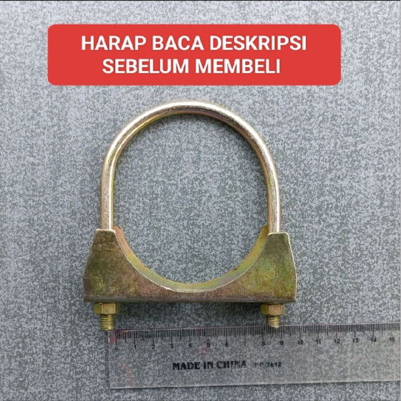 Klem Pipa Besi Knalpot 3" Inch Clamp U Bolt