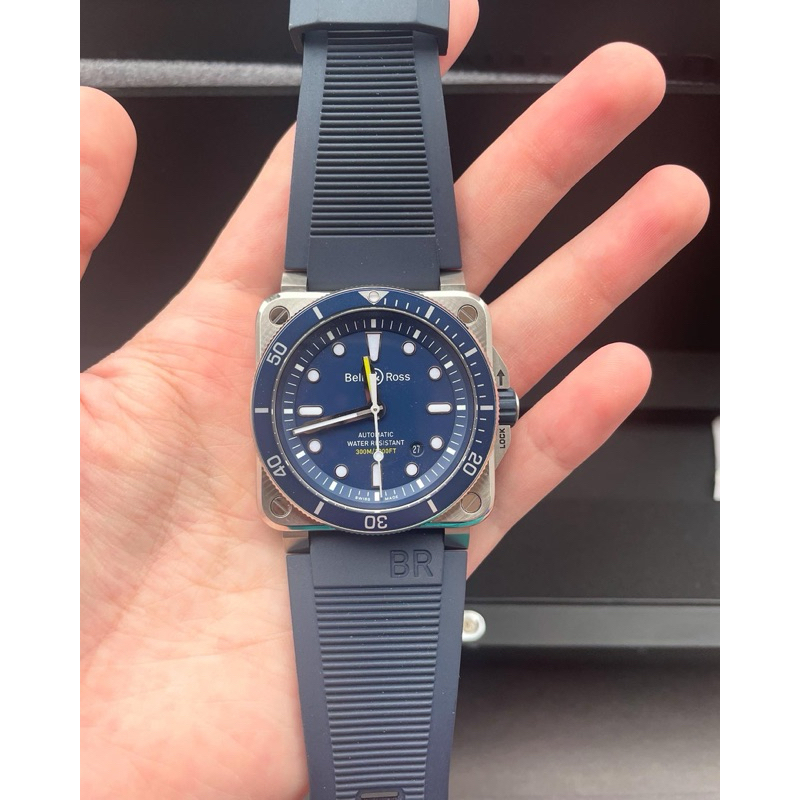 bell n ross diver br 03/92 blue automatic original
