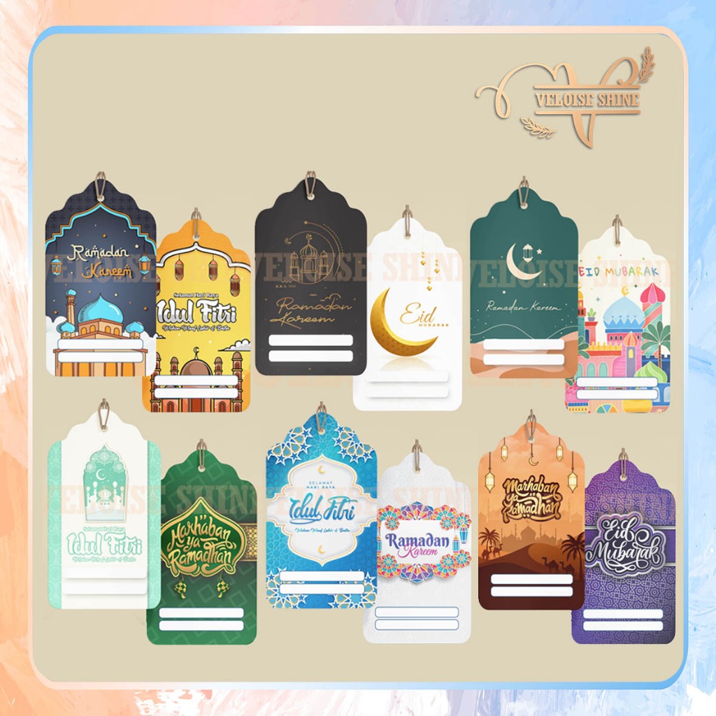 

VLSHINE HangTag Lebaran Idul Fitri Hangtag Hampers Idul Fitri Eid Mubarak Souvenir Tag Eid Parcel Tag Label Tag Parcel