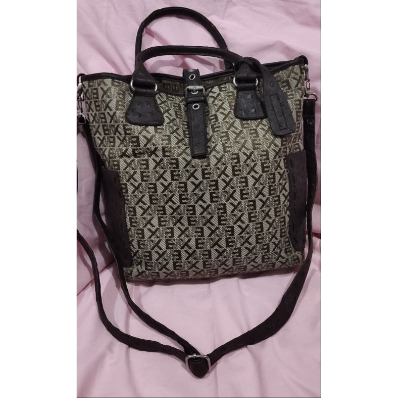 Tas wanita coklat mix kulit burung