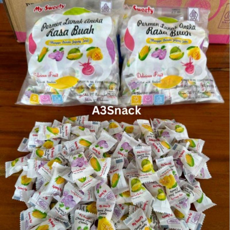 

permen lunak aneka rasa buah 1 pack isi 100pcs