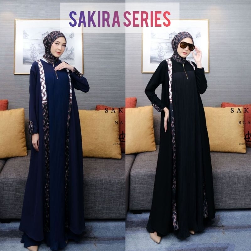 SAKIRA SERIES GAMIS CERUTTY JETBLACK SET SCARF GAMIS DAILY DRESS SYARI BY JOZA CLOTHING