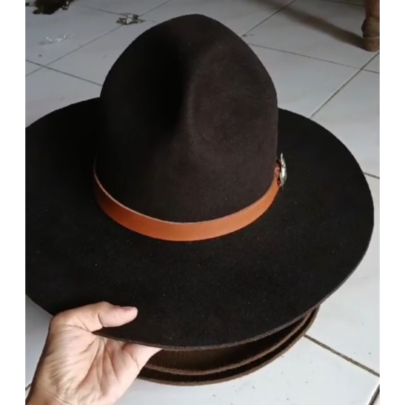 Topi laken asli wol topi laken topi baden powell scout hat topi laken wol topi pria dan wanita impor