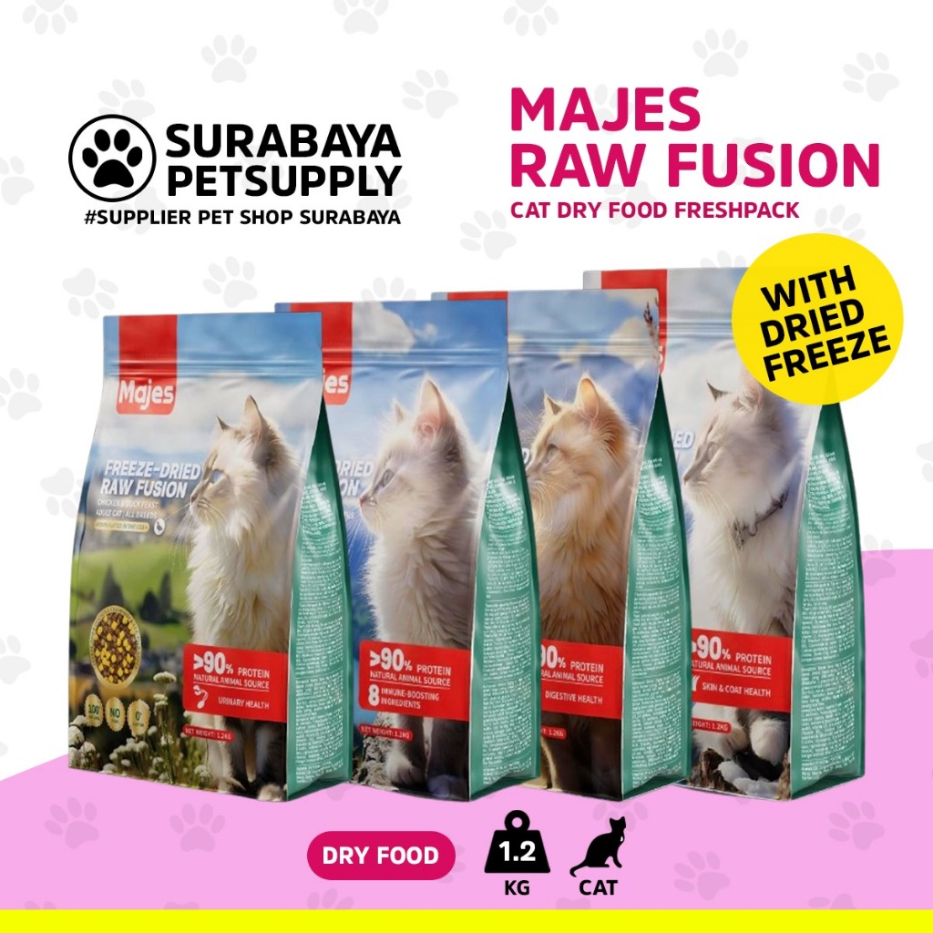 Majes raw fusion - Majes dryfood dried freeze - dryfood majes 1,2kg - Majes cat dry food - Majes fre
