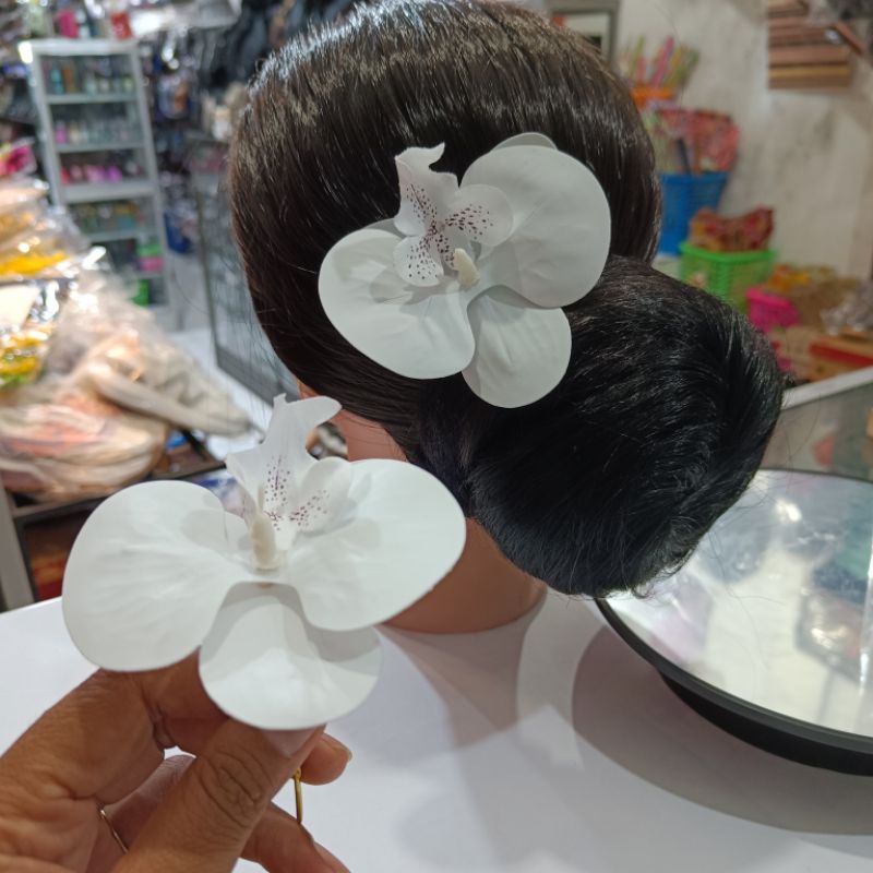 cucuk semanggi anggrek latek putih hairdo sanggul modern bali