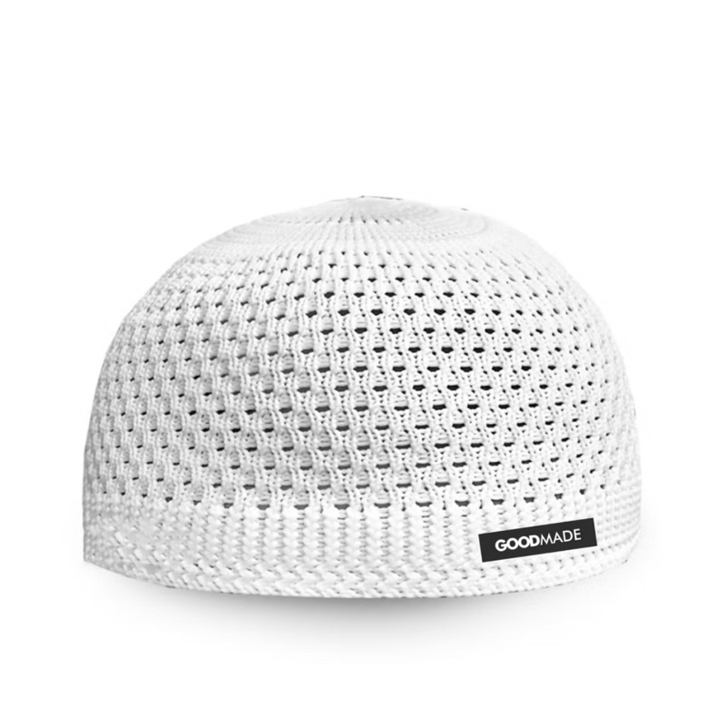 Makassar Peci Rajut Polos Putih