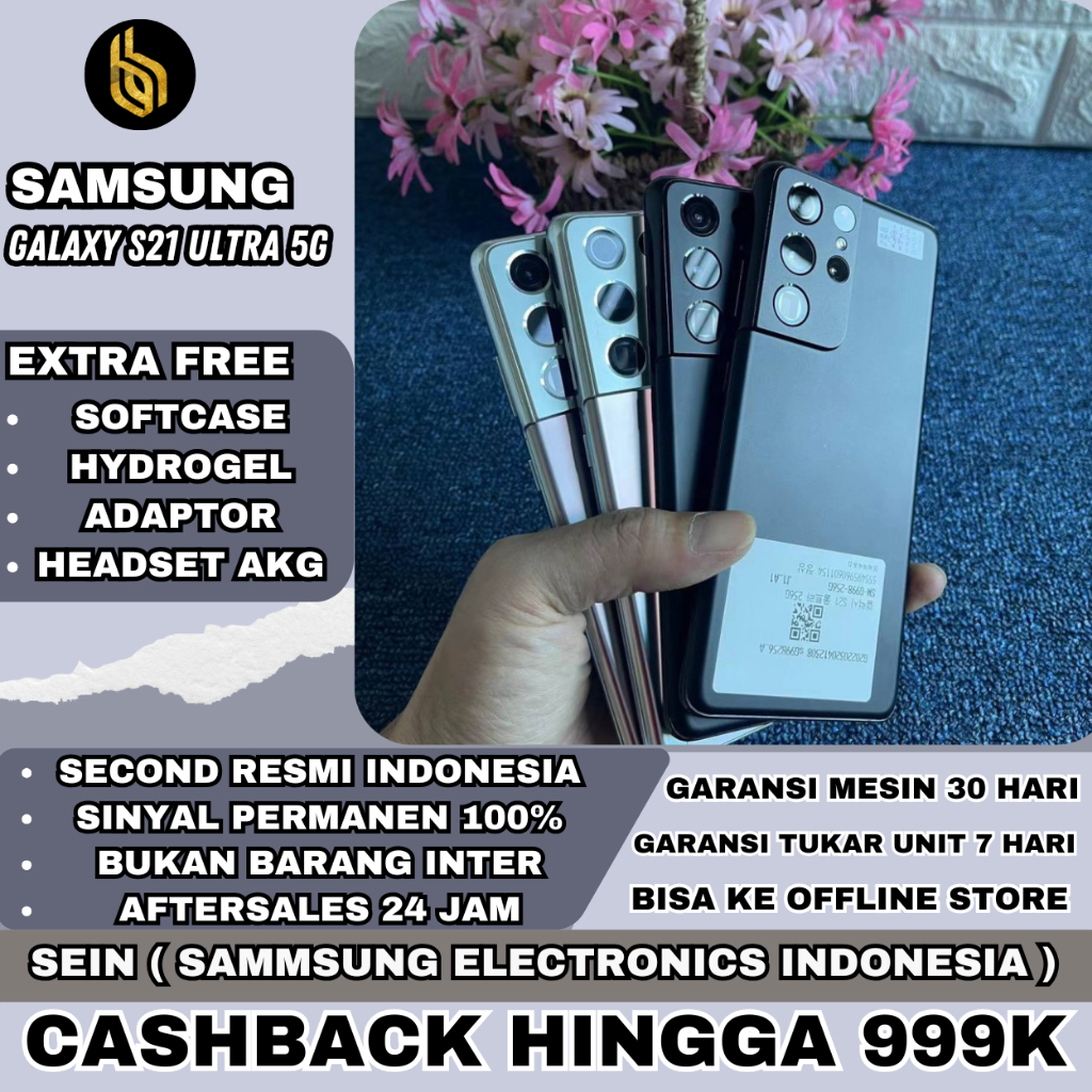 Samsung Galaxy S21 & S20 Ultra 5G SEIN 16/512GB 12/256GB | S21+ S20+ Plus FE 8/128GB Second Original