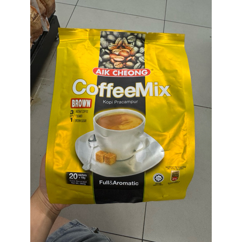 

aik cheong coffee mix brown 3in1 isi 20 sachets 360gr