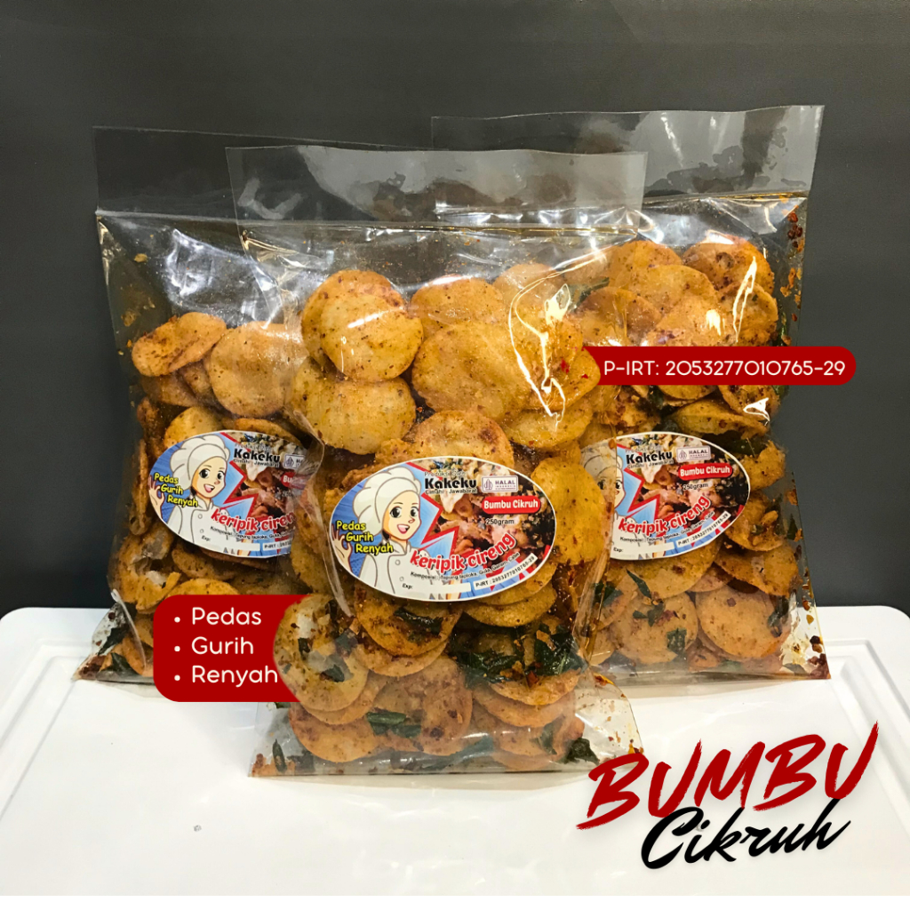 

Keripik Cireng Bandung Pedas Cikruh Bumbu Daun Jeruk 250gr