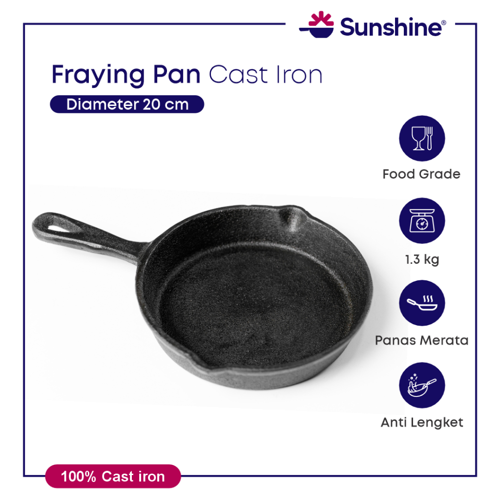 Pan Cast Iron 20 cm/Panci Wajan/Frying Pan Best Seller